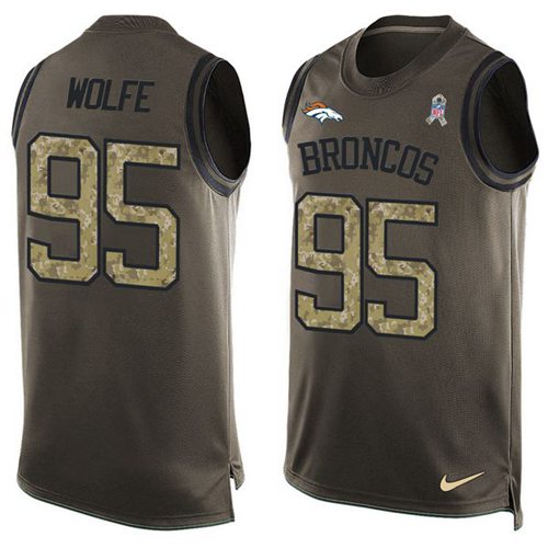 Nike Broncos #95 Derek Wolfe Green Men's Stitched NFL Limited Salute To Service Tank Top Jersey - Click Image to Close